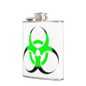 Biologisch gevaar symbool groen en zwart heupfles (Links)