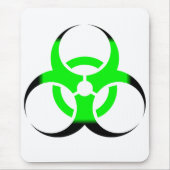 Biologisch gevaar symbool groen en zwart muismat (Voorkant)