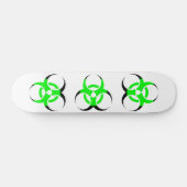 Biologisch gevaar symbool groen en zwart persoonlijk skateboard (Horizontaal)