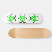 Biologisch gevaar symbool groen en zwart persoonlijk skateboard (Horizontaal)