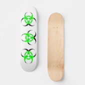 Biologisch gevaar symbool groen en zwart persoonlijk skateboard (Voorkant)