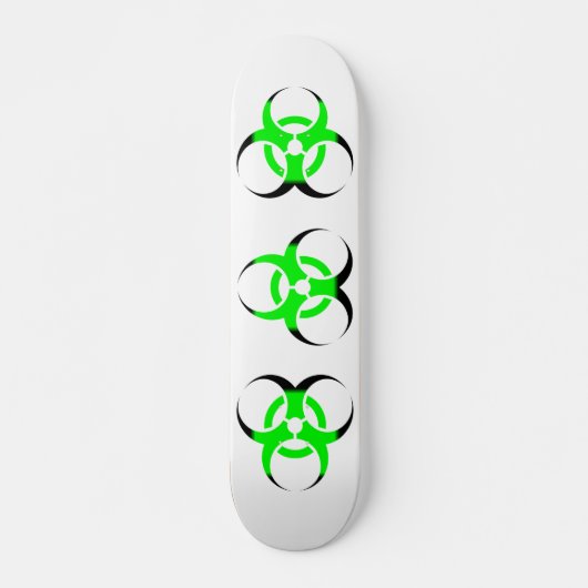 Biologisch gevaar symbool groen en zwart persoonlijk skateboard (Voorkant)