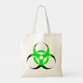 Biologisch gevaar symbool groen en zwart tote bag (Achterkant)