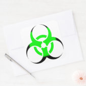 Biologisch gevaar symbool groen en zwart vierkante sticker (Envelop)