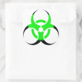 Biologisch gevaar symbool groen en zwart vierkante sticker (Tas)