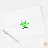 Biologisch gevaar symbool groen en zwart vierkante sticker (Envelop)
