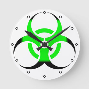Biologisch gevaar Symbool groene en zwarte Stippen Ronde Klok