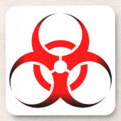 Biologisch gevaar Symbool rood en zwart Bier Onderzetter (Voorkant)