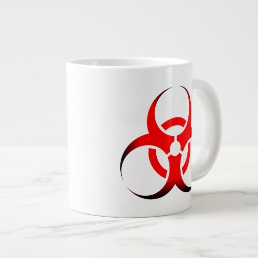 Biologisch gevaar Symbool rood en zwart Grote Koffiekop (Voorkant rechts)
