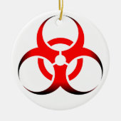 Biologisch gevaar Symbool rood en zwart Keramisch Ornament (Voorkant)