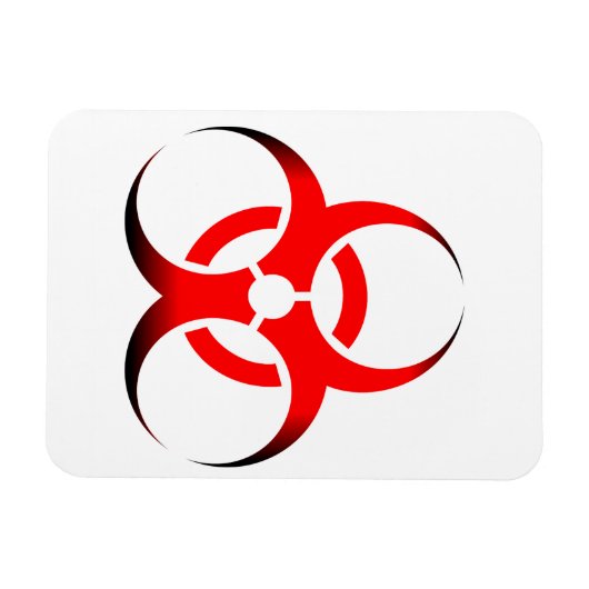 Biologisch gevaar Symbool rood en zwart Magneet (Horizontaal)