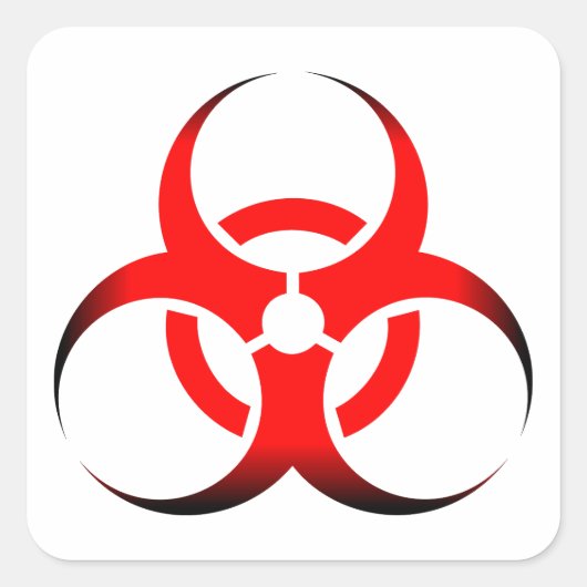 Biologisch gevaar Symbool rood en zwart Vierkante Sticker (Voorkant)