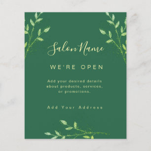 Biologisch groen botanisch salonschild Elegante Sp Flyer