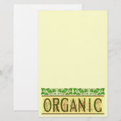 Biologisch Groen Gezegde met Bladrandstaat Briefpapier (Voorkant / Achterkant)