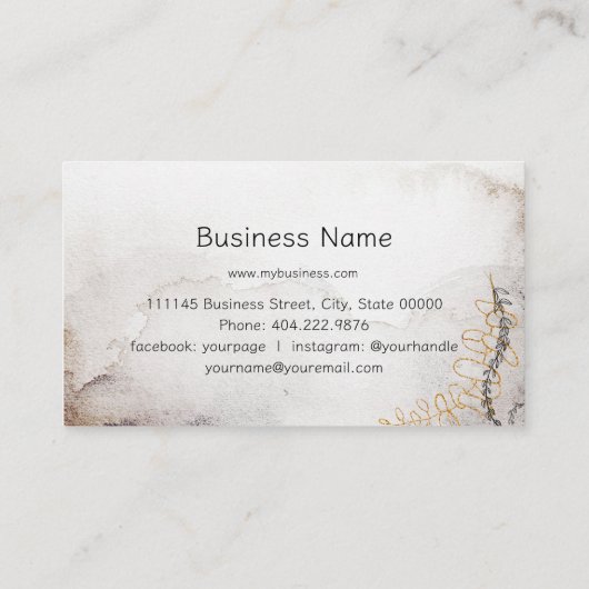 Biologisch groen Modern goud en groen Visitekaartje (Achterkant)