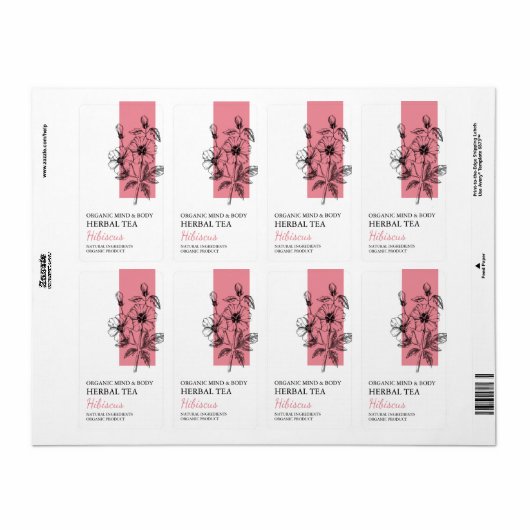 Biologisch Hibiscus Kruidenthee Business Label (Full Sheet)