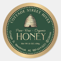 Biologisch Honing Label Met Gouden Schoen Hive Gro