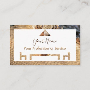 Biologisch hout voor binnenhuisontwerp en meubelen visitekaartje