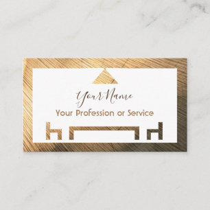 Biologisch hout voor binnenhuisontwerp en meubelen visitekaartje