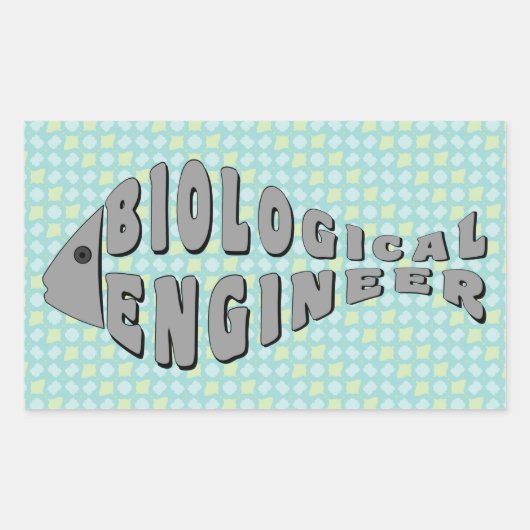 Biologisch ingenieur Grijze Vis Rechthoekige Sticker (Voorkant)