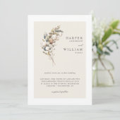 Biologisch katoen & eucalyptus bruiloft kaart (Staand voorkant)