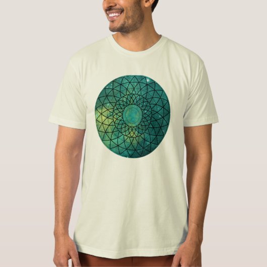 Biologisch katoen Galactic Sacred Geometry t-shirt (Voorkant)