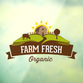 Biologisch Klein Bedrijf met Verse Producten Raamsticker (Vel 3)