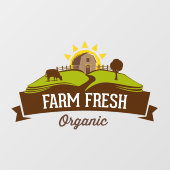 Biologisch Klein Bedrijf met Verse Producten Raamsticker (Vel)