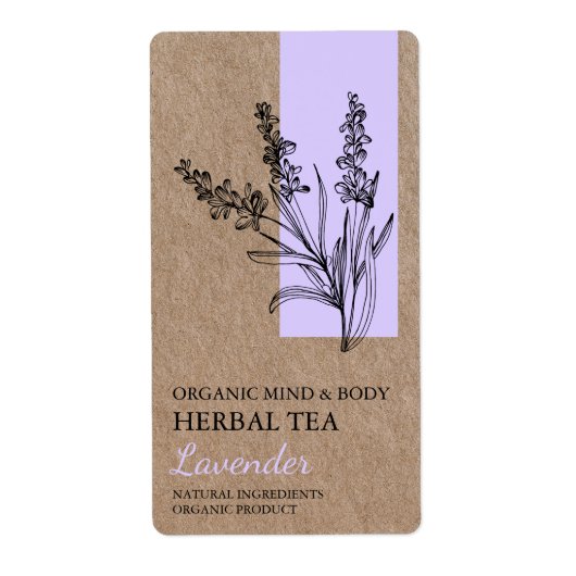Biologisch Lavendel Kruidenthee Kraft Business Lab Etiket (Voorkant)