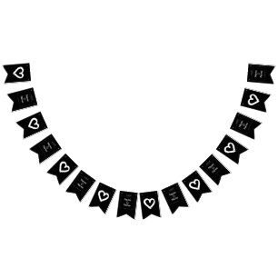 Biologisch minimalistisch natuurlijk bruiloft zwar vlaggetjes