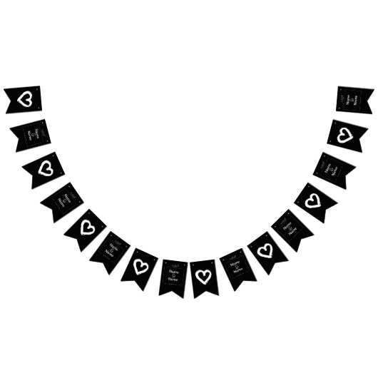 Biologisch minimalistisch natuurlijk bruiloft zwar vlaggetjes (Alle)