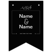 Biologisch minimalistisch natuurlijk bruiloft zwar vlaggetjes (Tweede vlag)