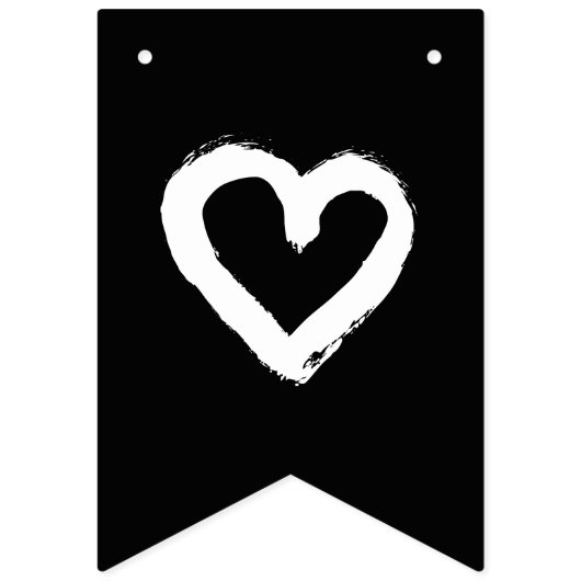 Biologisch minimalistisch natuurlijk bruiloft zwar vlaggetjes (Eerste vlag)