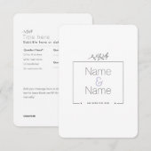 Biologisch minimalistisch natuurlijk trouwontwerp RSVP kaartje (Voorkant / Achterkant)