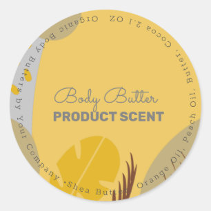 Biologisch Motief Blad Body Butter Badzeep Merkide Ronde Sticker