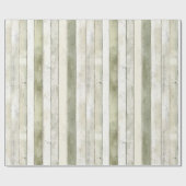 Biologisch Olijf Ivoor Faux Wood Stripes Kerstmis Cadeaupapier (Vlak)