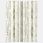 Biologisch Olijf Ivoor Faux Wood Stripes Kerstmis Fleece Deken (Voorkant)