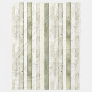 Biologisch Olijf Ivoor Faux Wood Stripes Kerstmis Fleece Deken