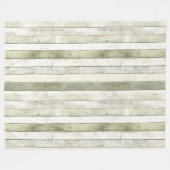 Biologisch Olijf Ivoor Faux Wood Stripes Kerstmis Fleece Deken (Voorkant (Horizontaal))