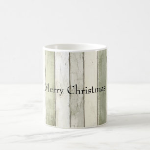Biologisch Olijf Ivoor Faux Wood Stripes Kerstmis Koffiemok