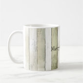 Biologisch Olijf Ivoor Faux Wood Stripes Kerstmis Koffiemok (Links)