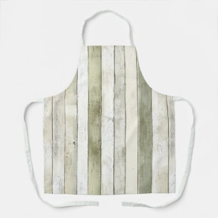 Biologisch Olijf Ivoor Faux Wood Stripes Kerstmis Schort