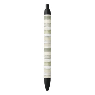 Biologisch Olijf Ivoor Faux Wood Stripes Kerstmis Zwarte Inkt Pen