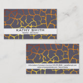 Biologisch patroon (pruim) | Modern, Gold II Visitekaartje (Voorkant / Achterkant)