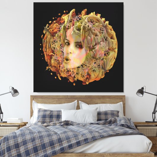 Biologisch plant canvas afdruk (Insitu (Slaapkamer))