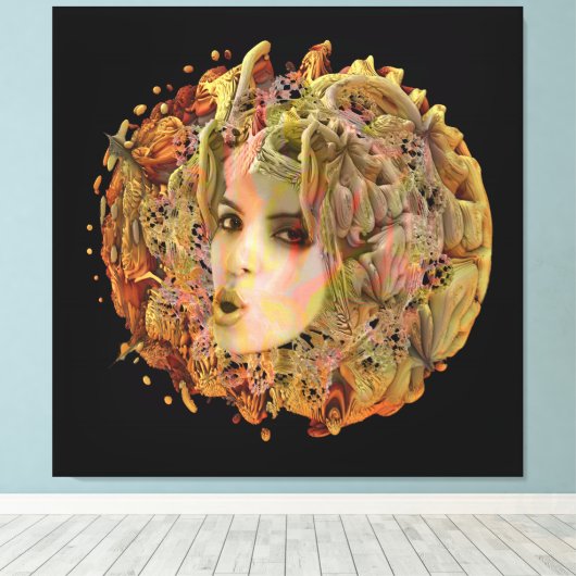 Biologisch plant canvas afdruk (Insitu (Houten vloer))