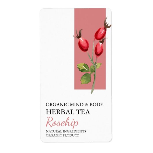 Biologisch Rozenschip Kruidenthee Business Label (Voorkant)