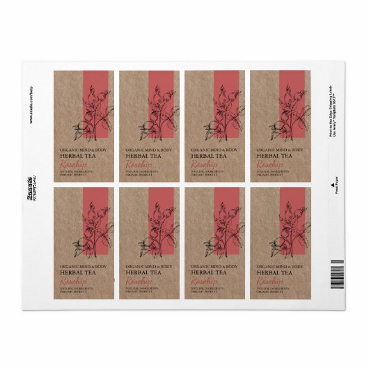 Biologisch Rozenschip Kruidenthee Kraft Business L Etiket (Full Sheet)