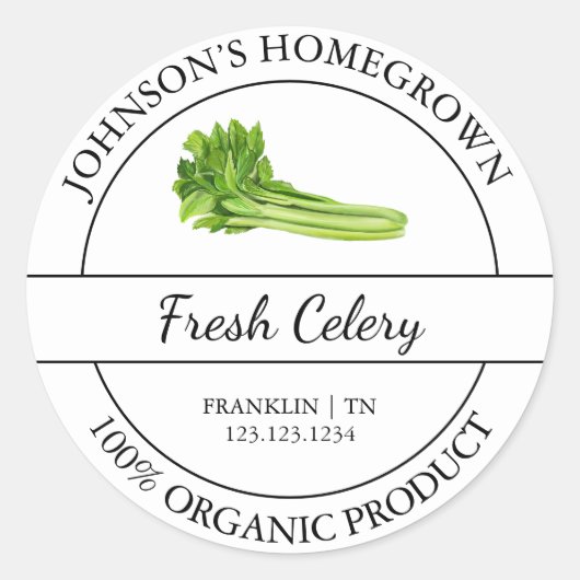 Biologisch Selderij Etiket uit Eigen Tuin (Voorkant)