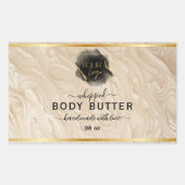 Biologisch slagroometiket met logo rechthoekige sticker (Voorkant)